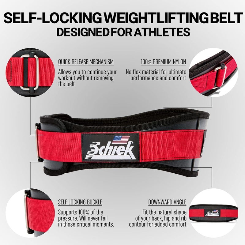 Schiek Sports Model 3004 Power Lifting Belt - Red - Image 3